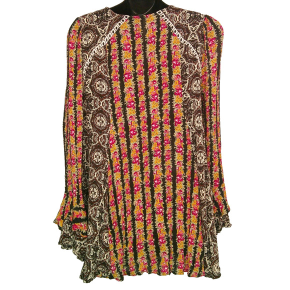 Free People - "Fallin Into You" Long Sleeve Tunic Dress Shirt Boho Chic X-Small - Picture 6 of 10